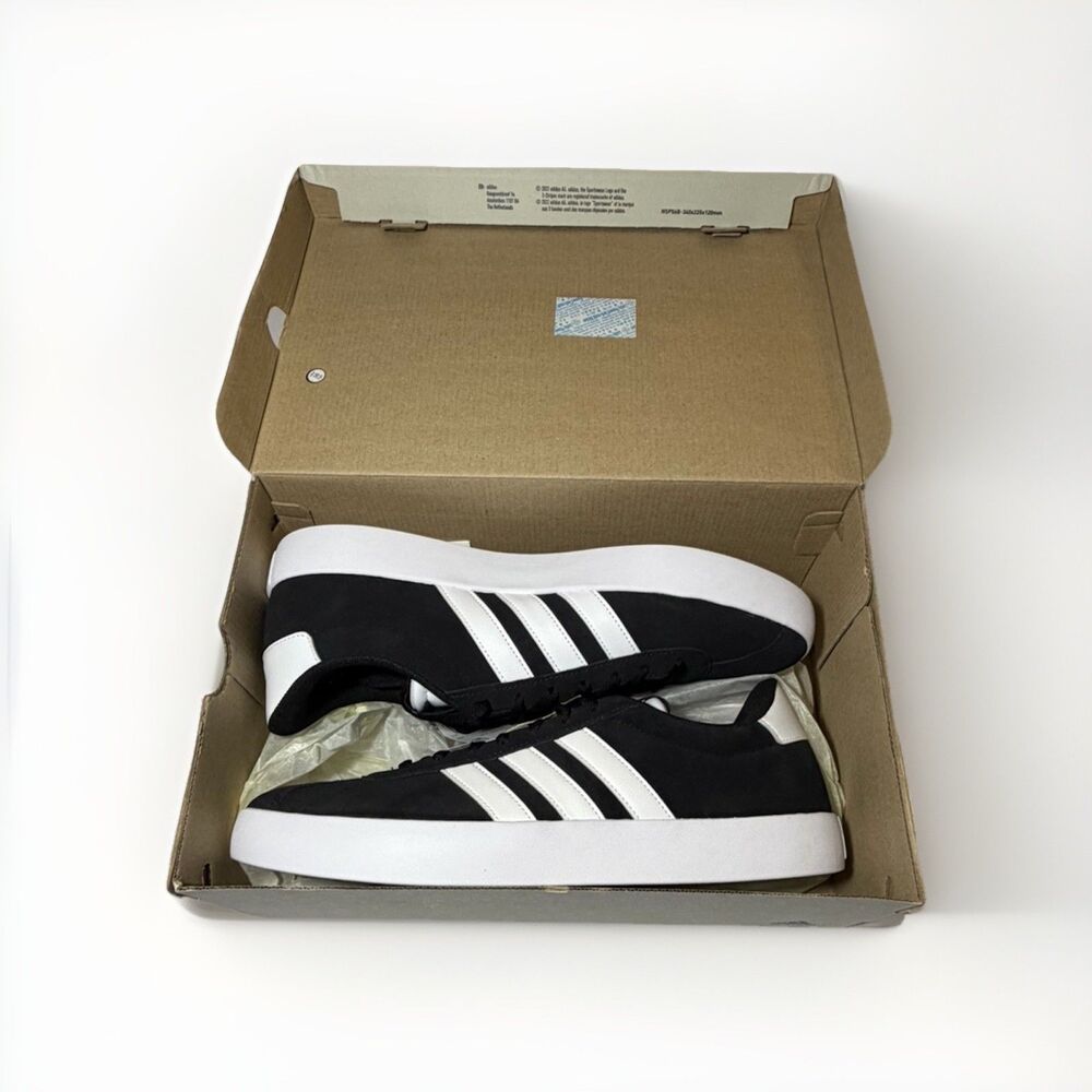Brand New Adidas VL Court 3.0 Skate Shoes Men’s Size 13 Black White ID6278 W Box